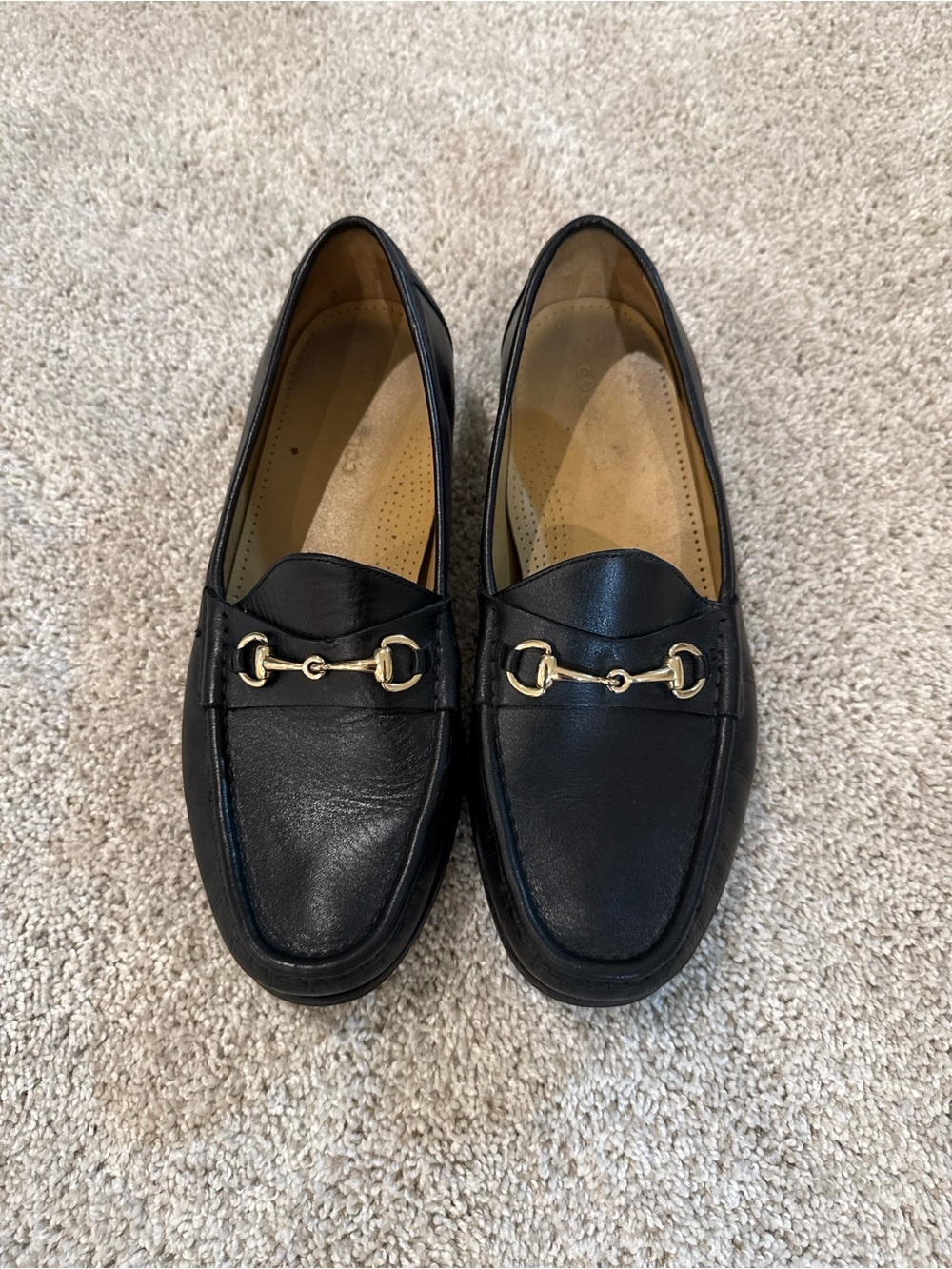 Cole Haan Harmon Grand Bit Loafer mens 10.5 wide black & gold